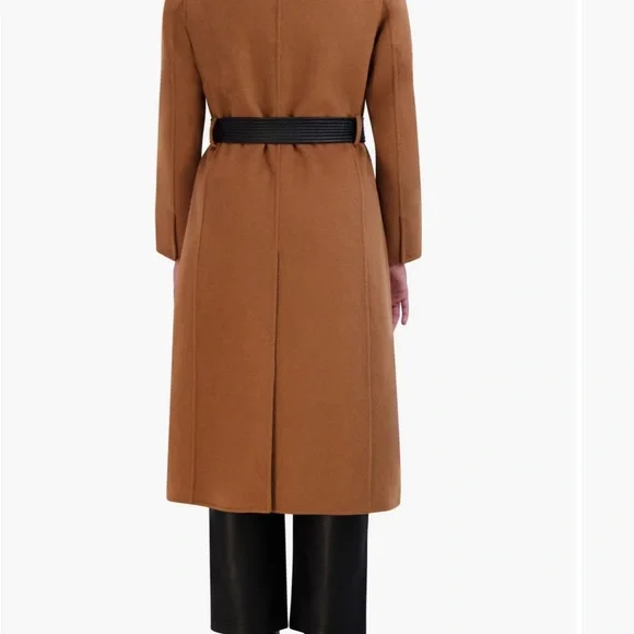 Tahari Camel Trench Coat with Black Accents - Picture 2 of 9